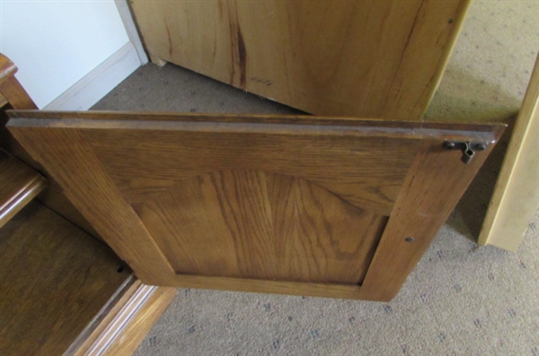 SOLID WOOD SIDE TABLE WITH HIDDEN STORAGE & DECOR