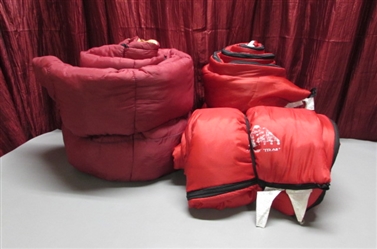 3 RED SLEEPING BAGS