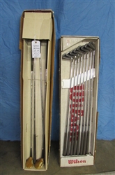 VINTAGE SPALDING WOODEN GOLF CLUBS AND WILSON GOLF CLUBS