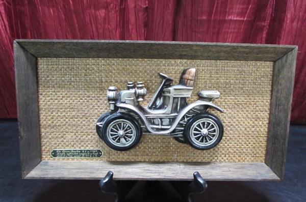 3 WOODEN CAR PLAQUES