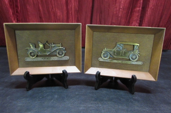 3 WOODEN CAR PLAQUES