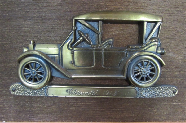 3 WOODEN CAR PLAQUES