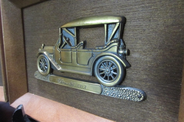 3 WOODEN CAR PLAQUES