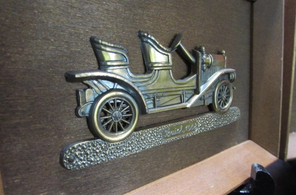 3 WOODEN CAR PLAQUES