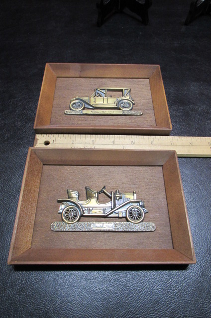 Lot Detail - 3 WOODEN CAR PLAQUES