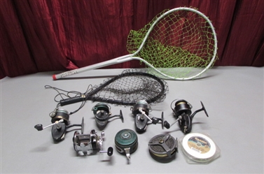 FISHING LOT: VINTAGE REELS, FLY REEL, AND MORE!