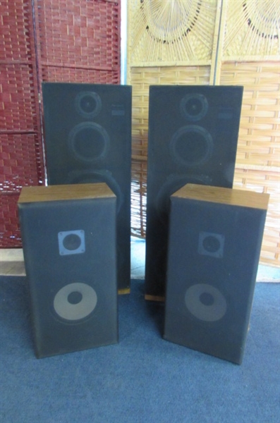 SANYO AND PANASONIC VINTAGE TOWER SPEAKERS