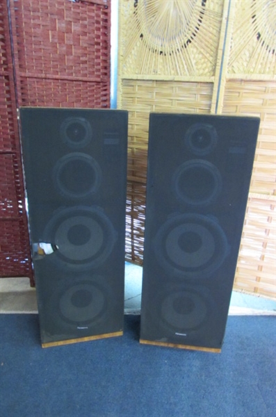 SANYO AND PANASONIC VINTAGE TOWER SPEAKERS