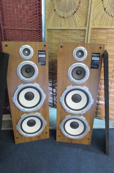 SANYO AND PANASONIC VINTAGE TOWER SPEAKERS