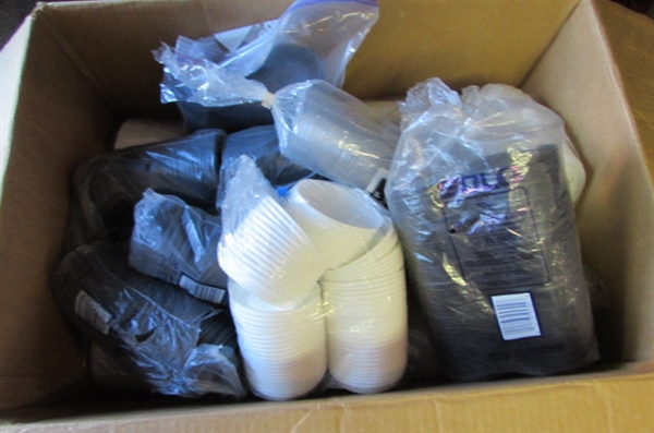 STYROFOAM TO-GO CONTAINERS, PLASTIC WARE & PAPER PRODUCTS