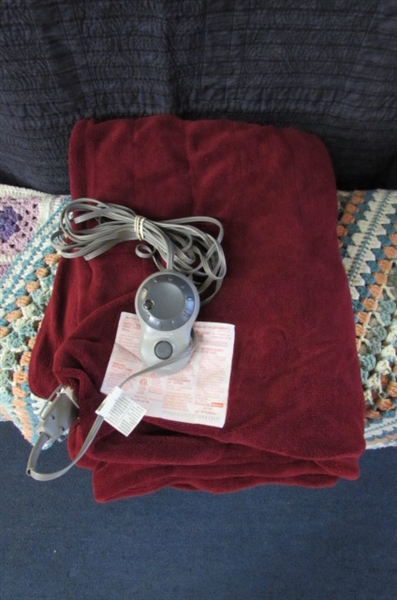HEATED BLANKET, AFGHANS AND MORE