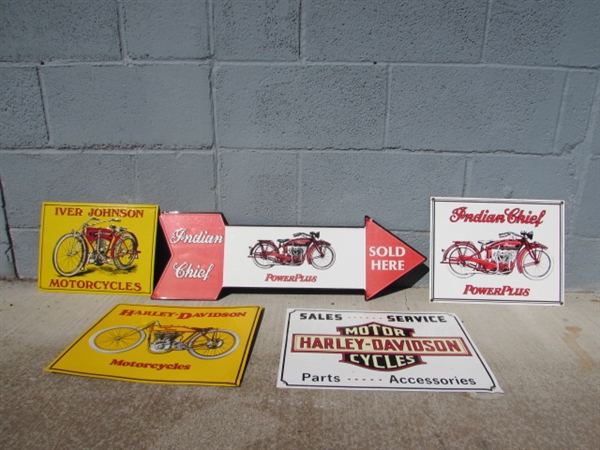 METAL MOTORCYCLE GARAGE SIGNS