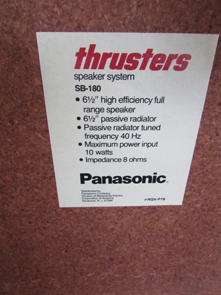 PAIR OF PANASONIC THRUSTERS SPEAKERS