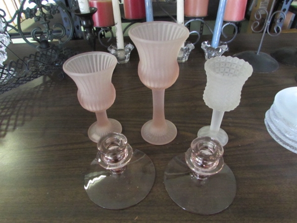 LARGE CANDLE AND CANDLE HOLDER LOT
