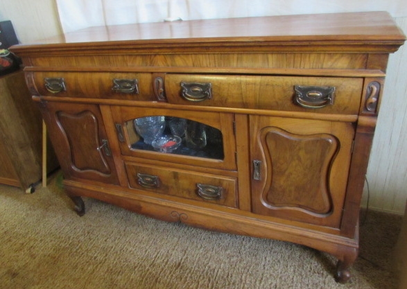 ANTIQUE SOLID WOOD BUFFET - DOVETAIL DRAWERS - CONTENTS NOT INCLUDED