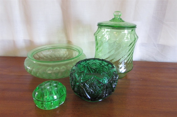 VINTAGE GREEN GLASS COLLECTION