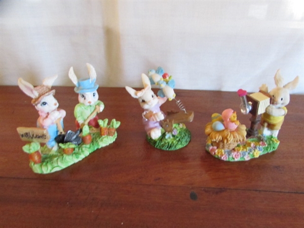 COLLECTION OF RABBIT FIGURINES & MORE