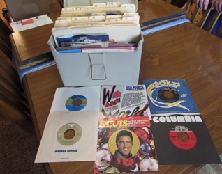 COLLECTION OF 45s INCLUDING ELVIS