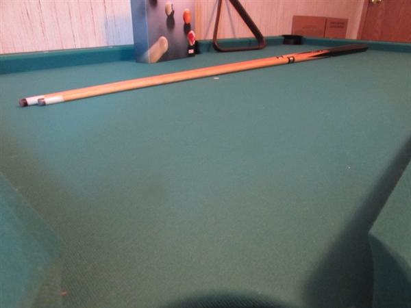 SMALL POOL TABLE WITH CUES & BALLS