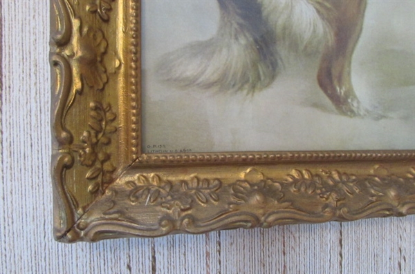 'FOUND' LASSIE & LAMB FRAMED LITHOGRAPH
