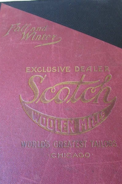 ANTIQUE 1918-19 FALL AND WINTER TAILORS SAMPLE BOOK MADE INTO A SCRAPBOOK