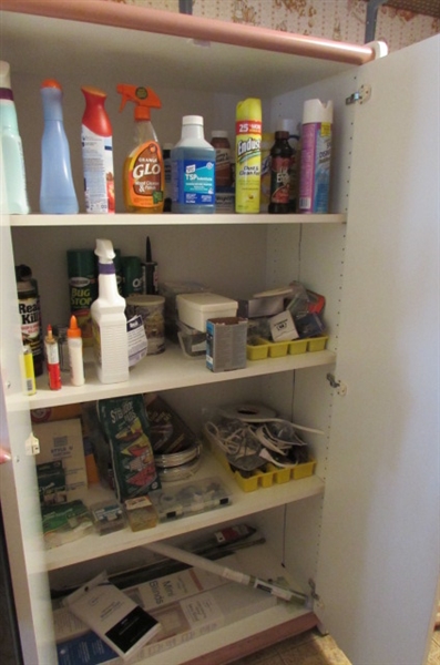 CABINET WITH SUPPLIES AND TOOLS