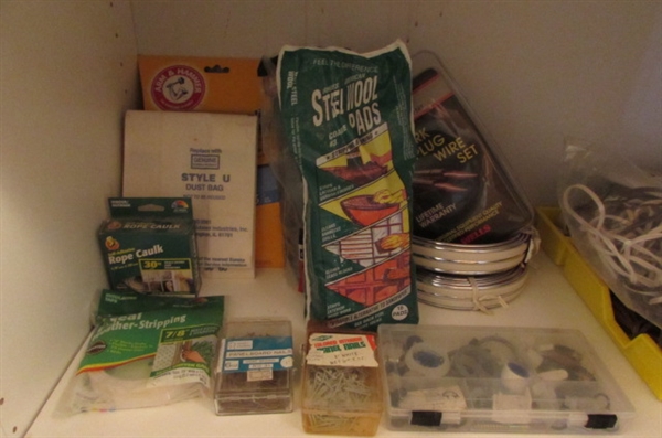 CABINET WITH SUPPLIES AND TOOLS