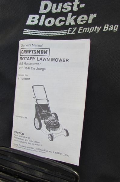 CRAFTSMAN LAWN MOWER WITH BAG