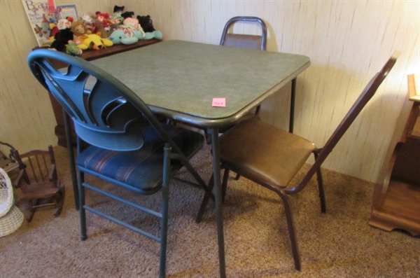 CARD TABLE AND CHAIRS