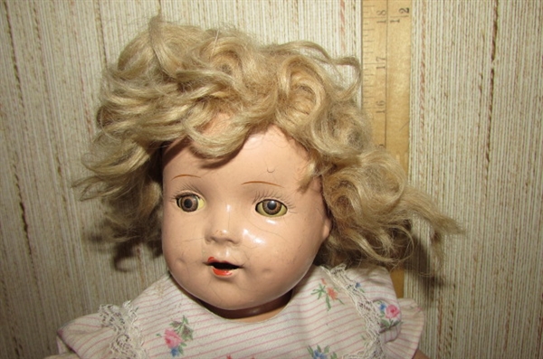 ANTIQUE COMPOSITE DOLL - OPEN MOUTH WITH TEETH