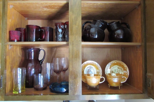 A RAINBOW OF COLORED GLASSWARE