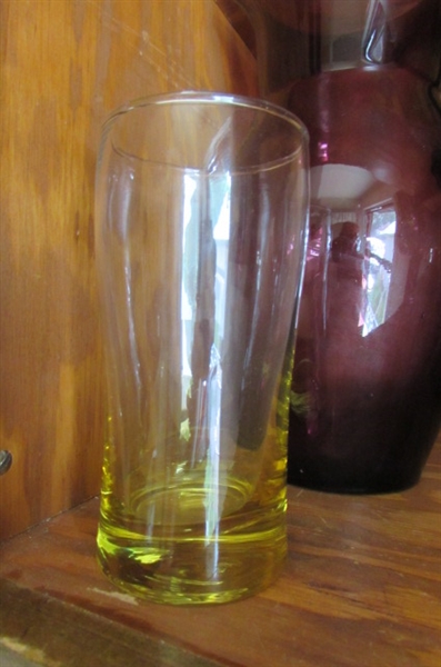 A RAINBOW OF COLORED GLASSWARE