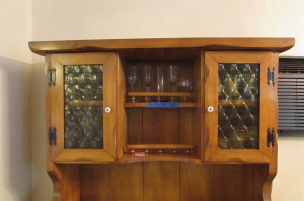 STUNNING SOLID MAPLE HUTCH WITH BOTTOM STORAGE - MATCHES 'BAR' HUTCH IN LOT #46