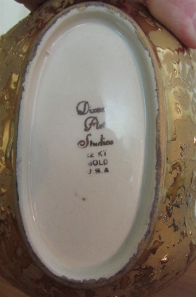 HAND DECORATED 22 KT GOLD PAINTED SERVING & DECOR PIECES