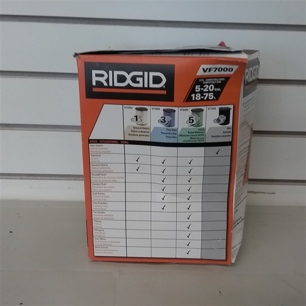 RIDGID PAPER FILTER FOR WET/DRY VACS