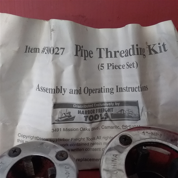 PIPE THREAD KIT 1/2 to 1
