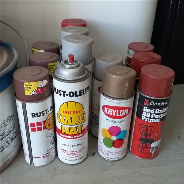 LOT OF PAINTS AND STAIN