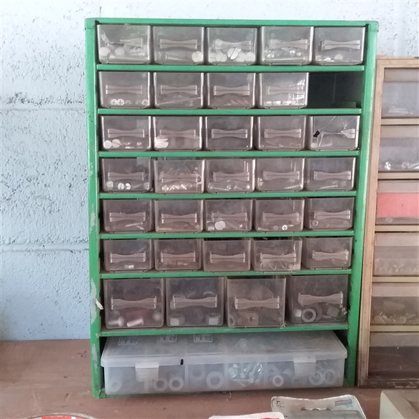 LARGE LOT OF HARDWARE IN ORGANIZERS