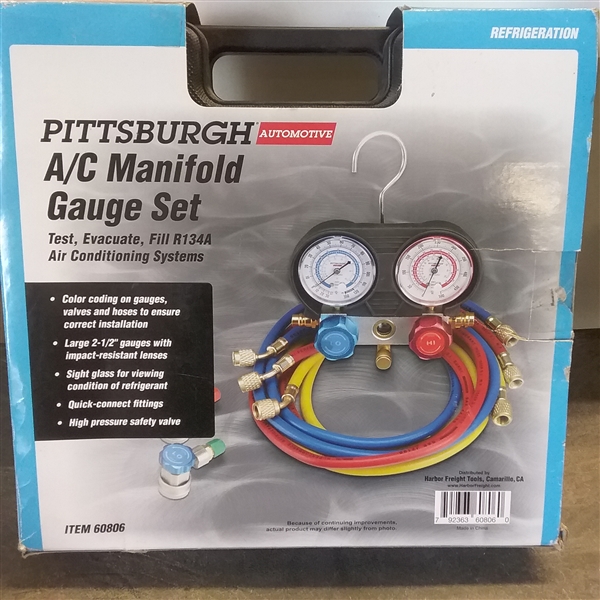 A/C MANIFOLD GUAGE SET, DRILL BIT SHARPENER AND HEAT TOOL