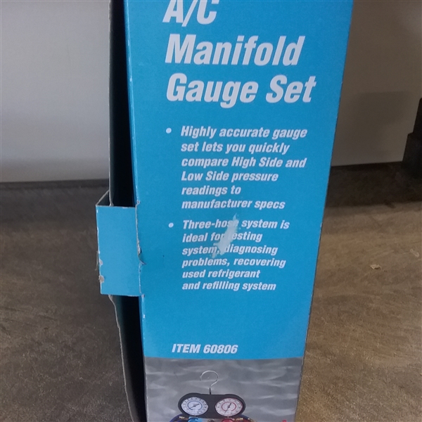 A/C MANIFOLD GUAGE SET, DRILL BIT SHARPENER AND HEAT TOOL