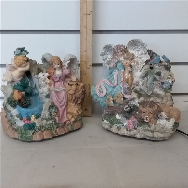 VINTAGE POTTERY PIECES & RESIN MUSICAL FOUNTAINS