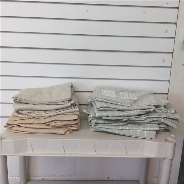 ASSORTED CURTAINS, DRAPES, AND VALANCES