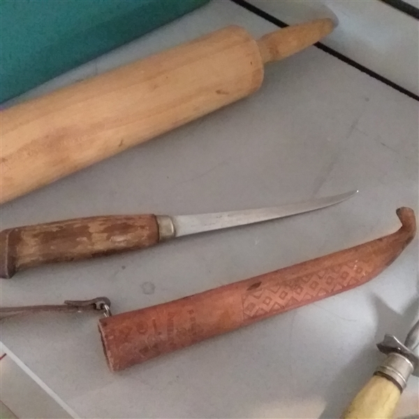 VINTAGE UTENSILS,  COOKIE CUTTERS, ROLLING PINS & MORE