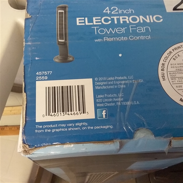 LASKO 42 ELECTRONIC TOWER FAN