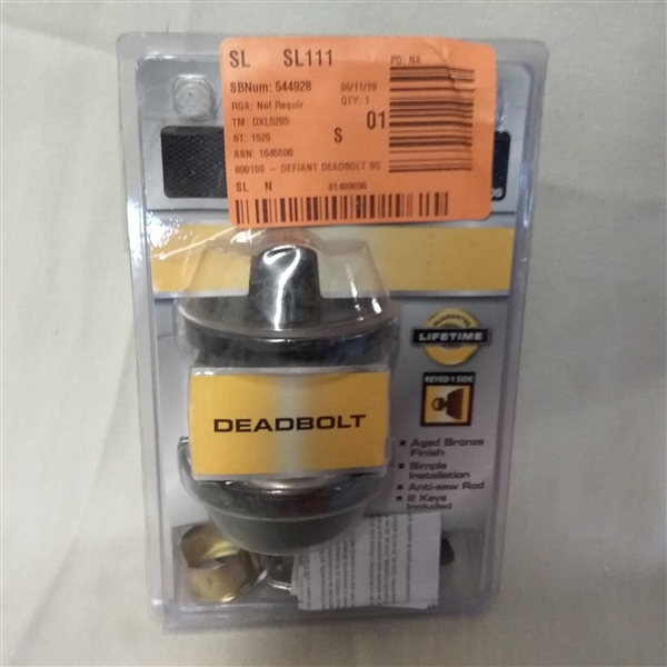 DEFIANT SINGLE CYLINDER DEADBOLT 