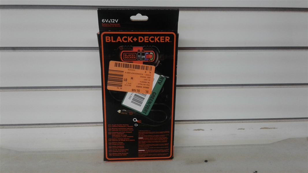 BLACK & DECKER 6V & 12VERY BATTERY MAINTAINER/CHARGER