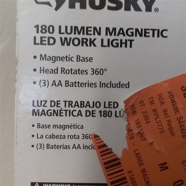HUSKY 180 LUMEN MAGNETIC LED WORK LIGHT 