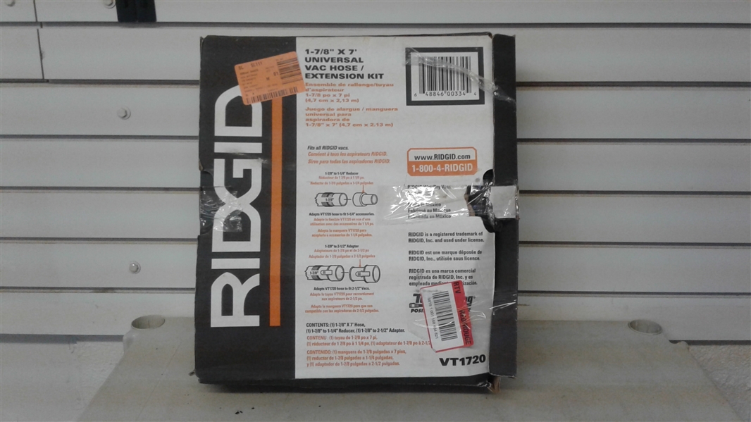 RIDGID 1 7/8 X 7' UNIVERSAL VAC HOSE/ EXTENSION KIT