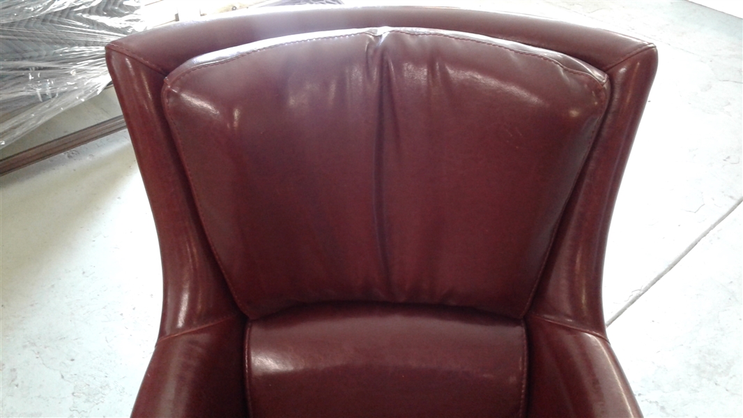 ZOCALO RED LEATHER CLUB CHAIR MATCHES LOT #33