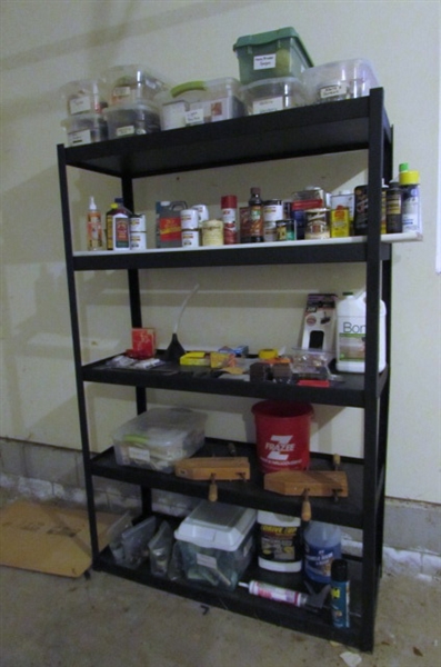 4' WIDE METAL SHELVING UNIT WITH CONTENTS
